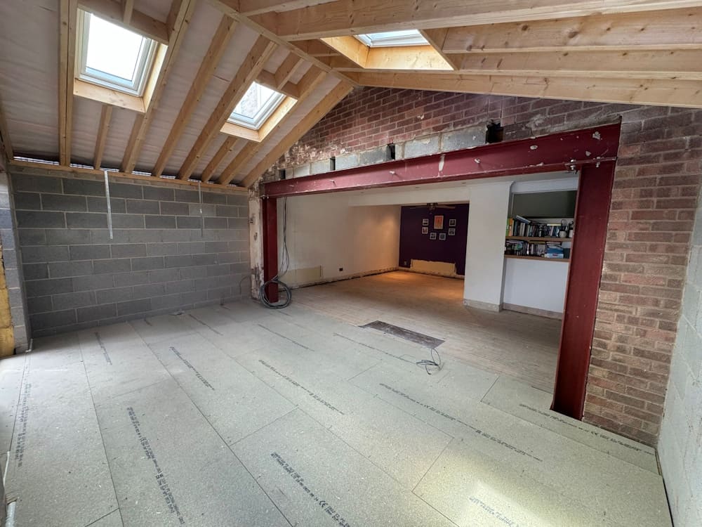 Steel-supported opening with underpinning - Extension Ackworth