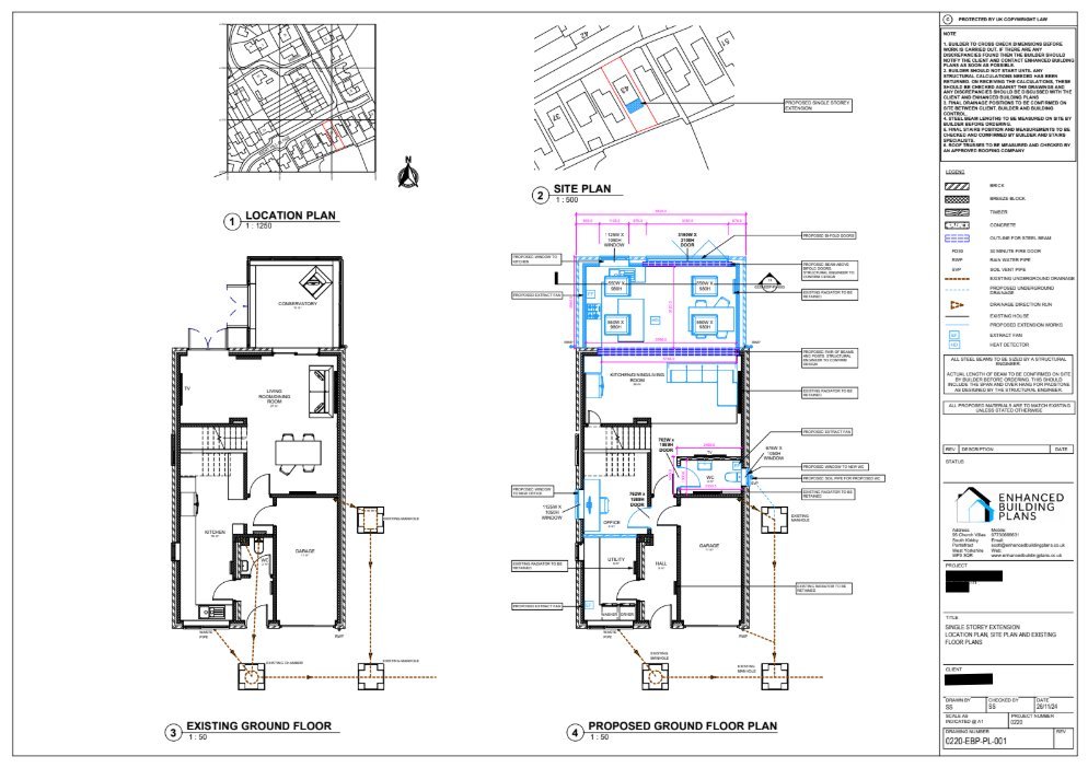 Location Plan - Site Plan - Existing and proposed plans