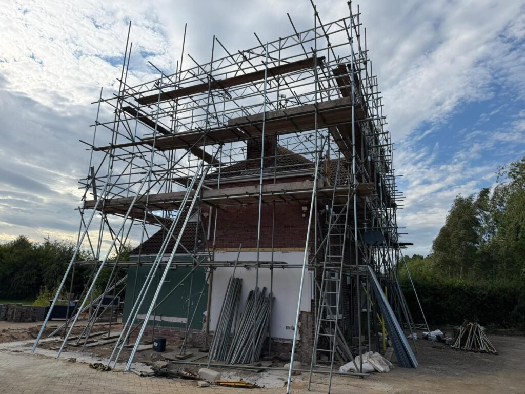 Tin Hat Scaffold Erected in Sheffield