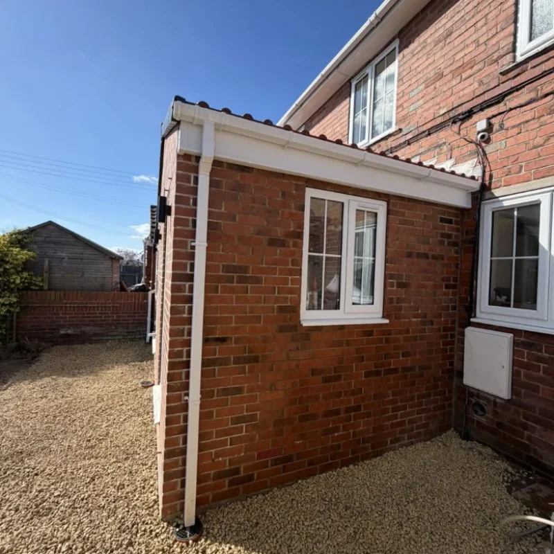 after extension build complete rear side view